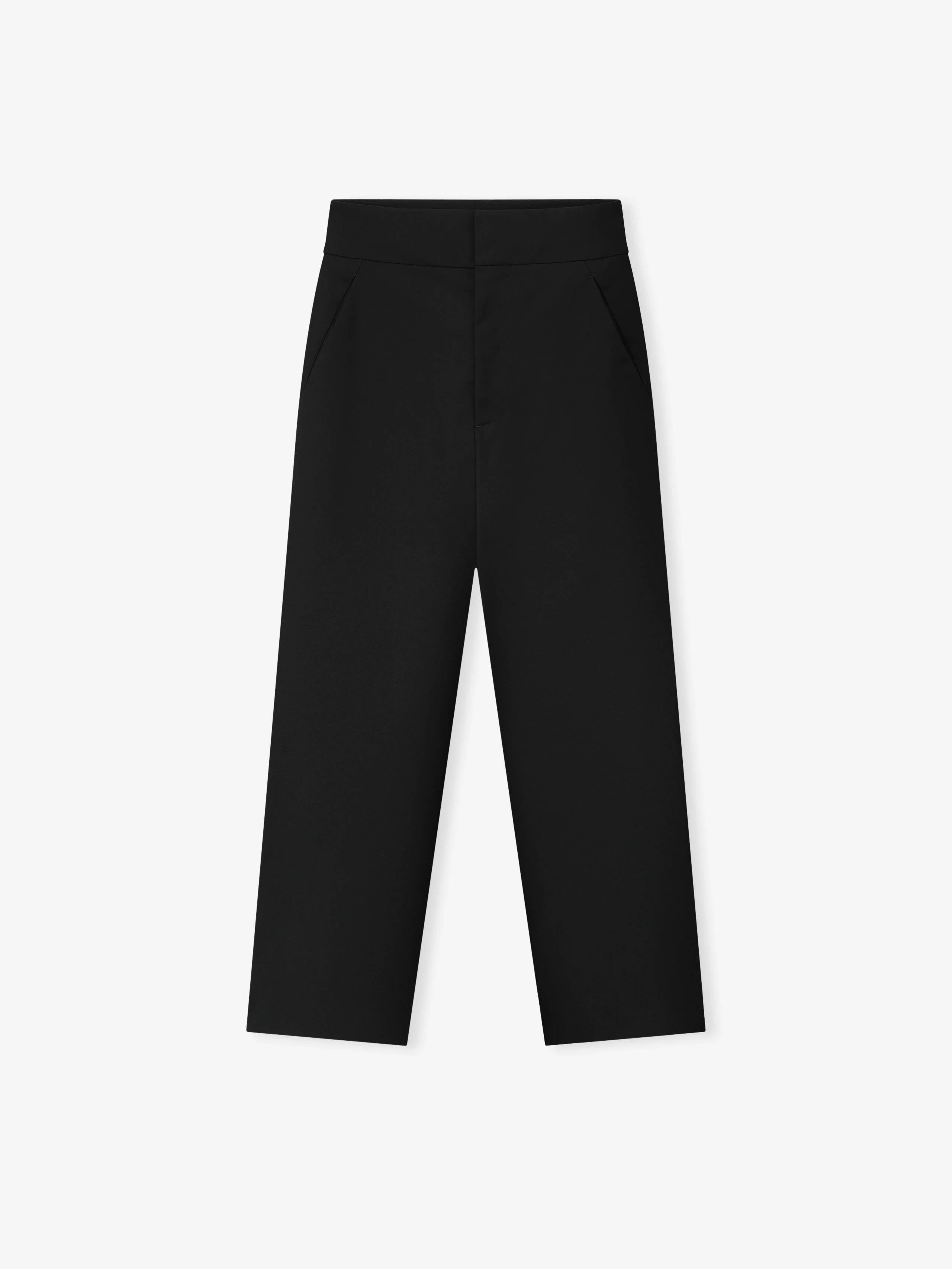 Wool Poplin Casual Flat Front Pants - Image 3