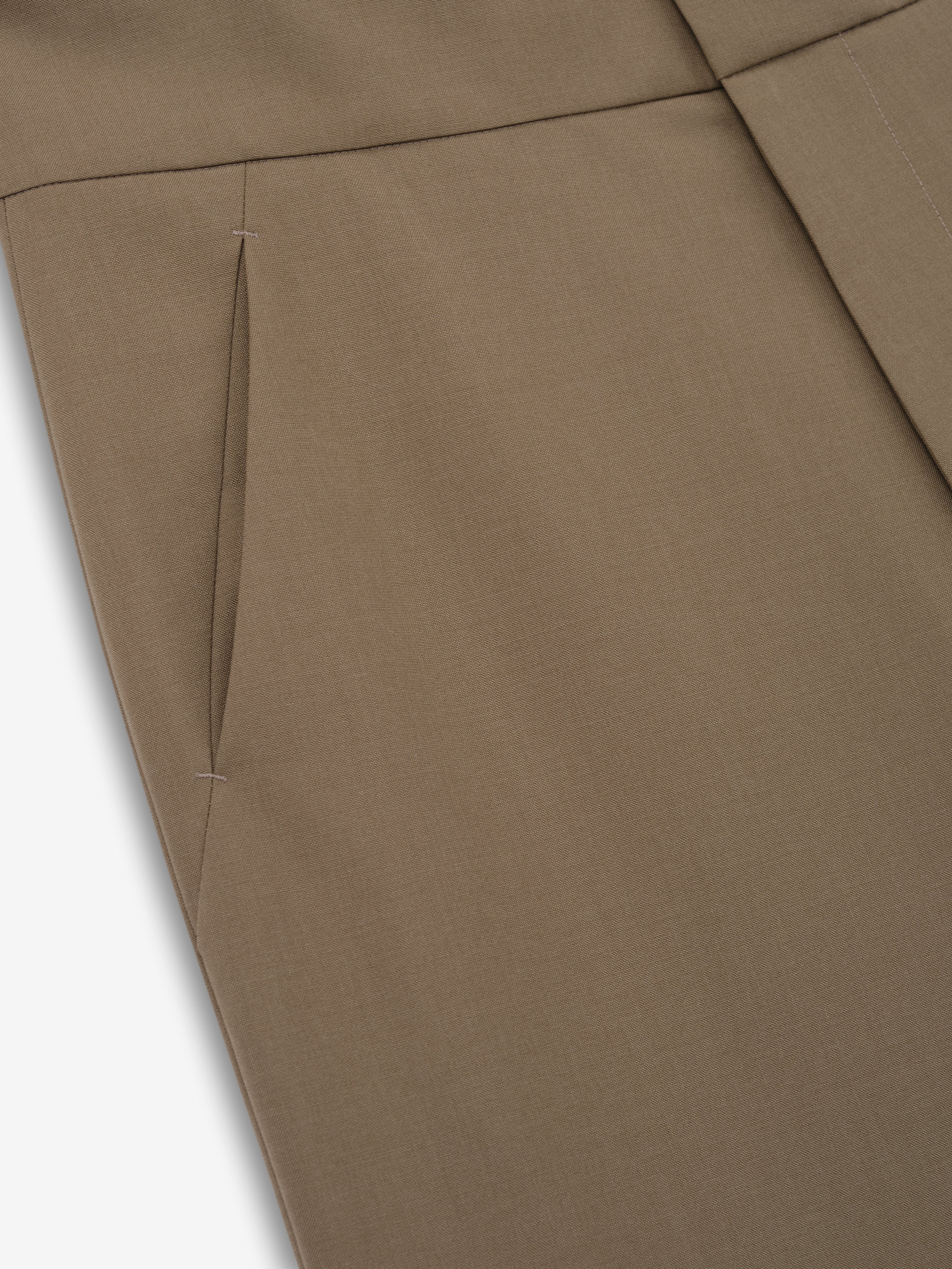 Wool Poplin Casual Flat Front Pants - Image 6