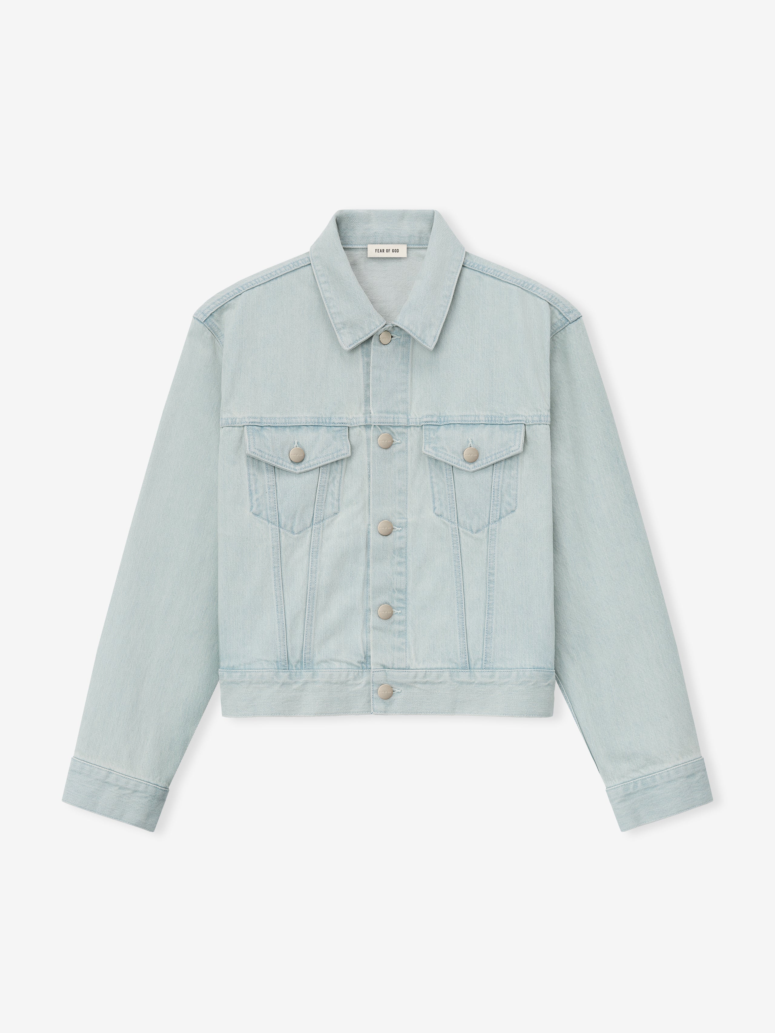 Bleached Denim Classic Trucker Jacket - Image 3