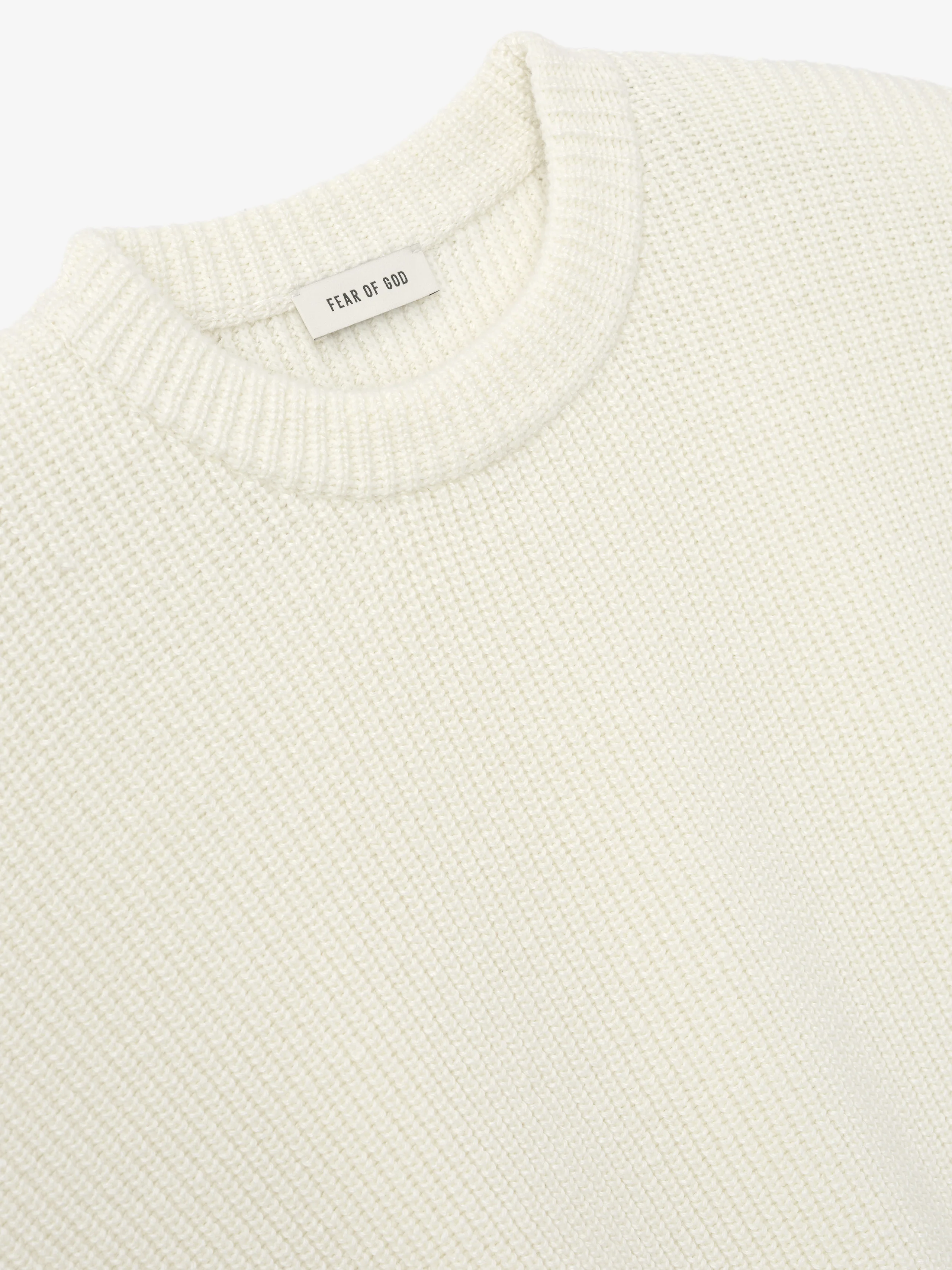 Double Knit Linen Wool Cotton Crewneck Sweater - Image 6