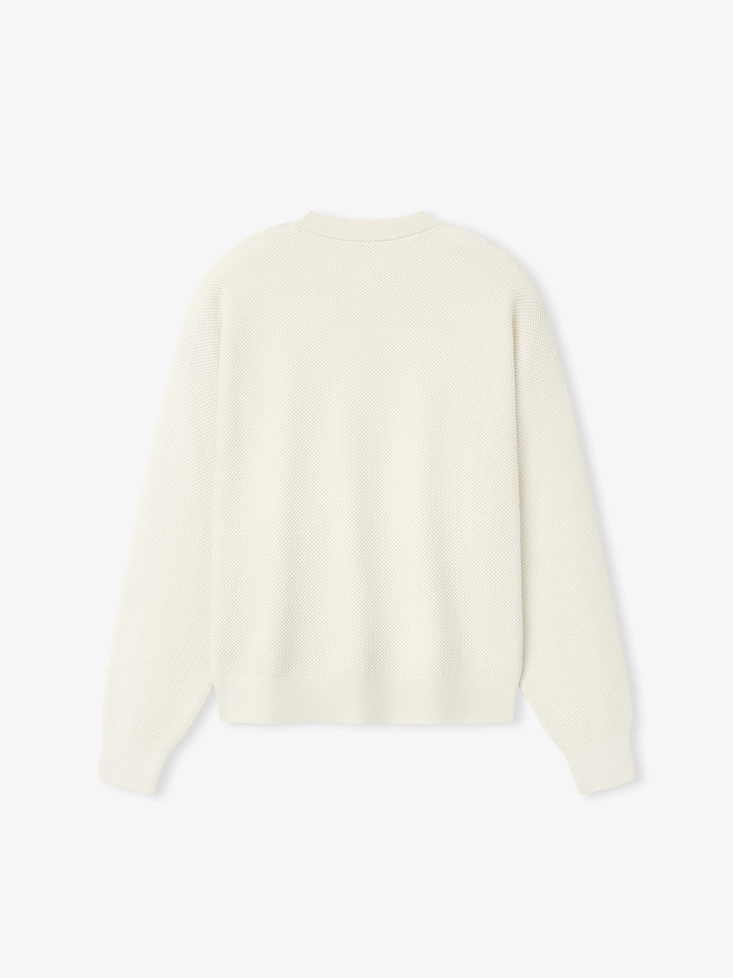 Wool Cotton Sport Mesh Knit Sweater - Image 4