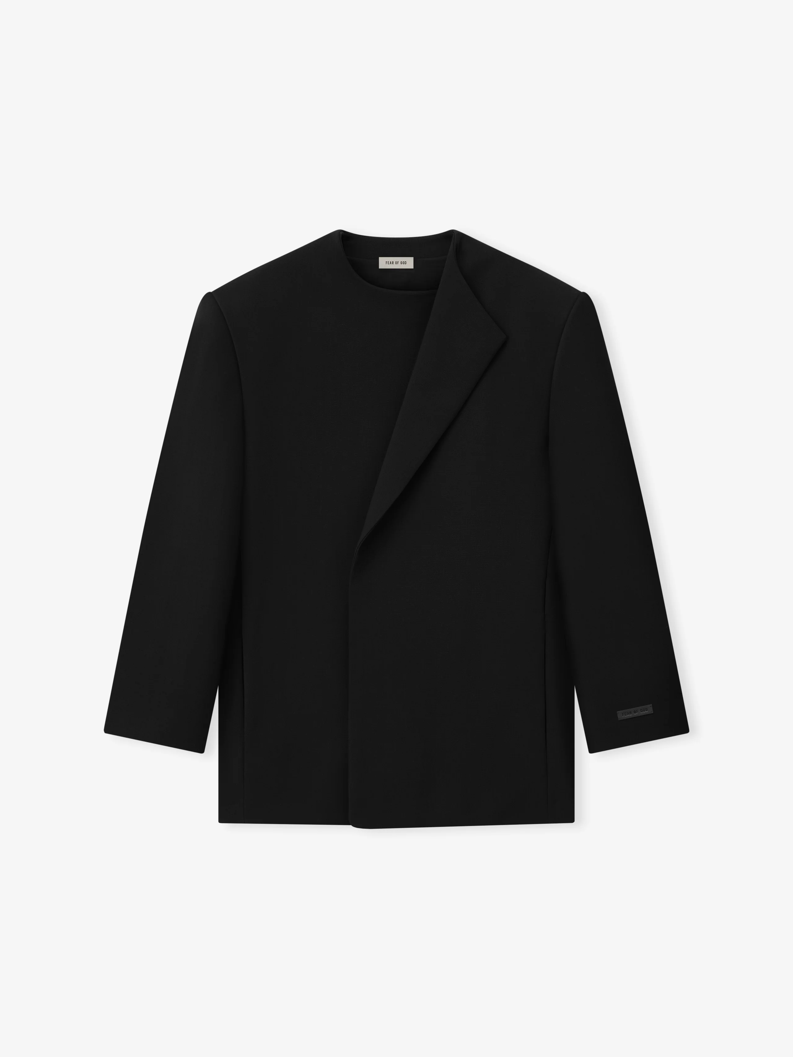 Double Weave Wool Crewneck Jacket - Image 4