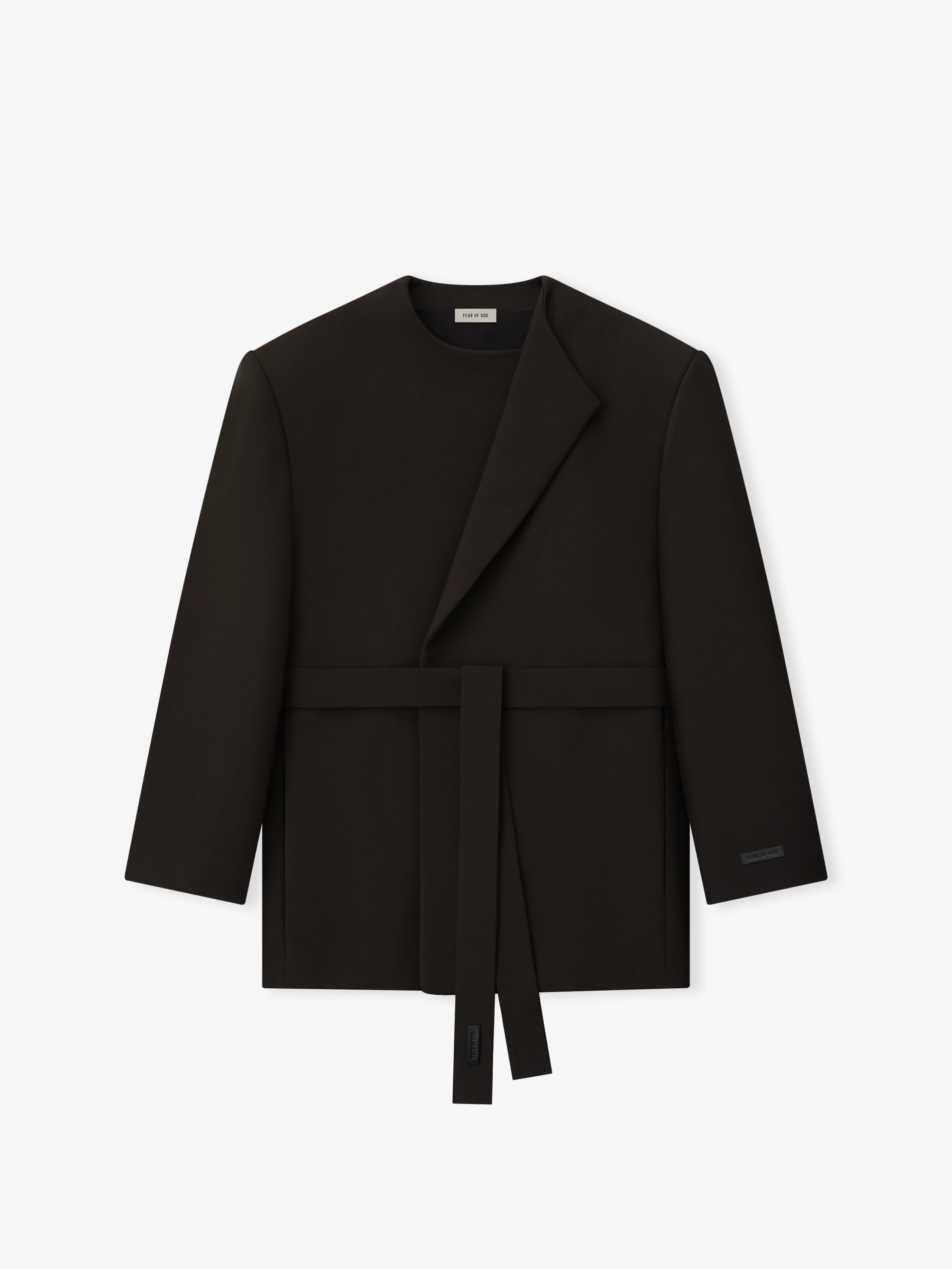 Double Weave Wool Crewneck Jacket - Image 4