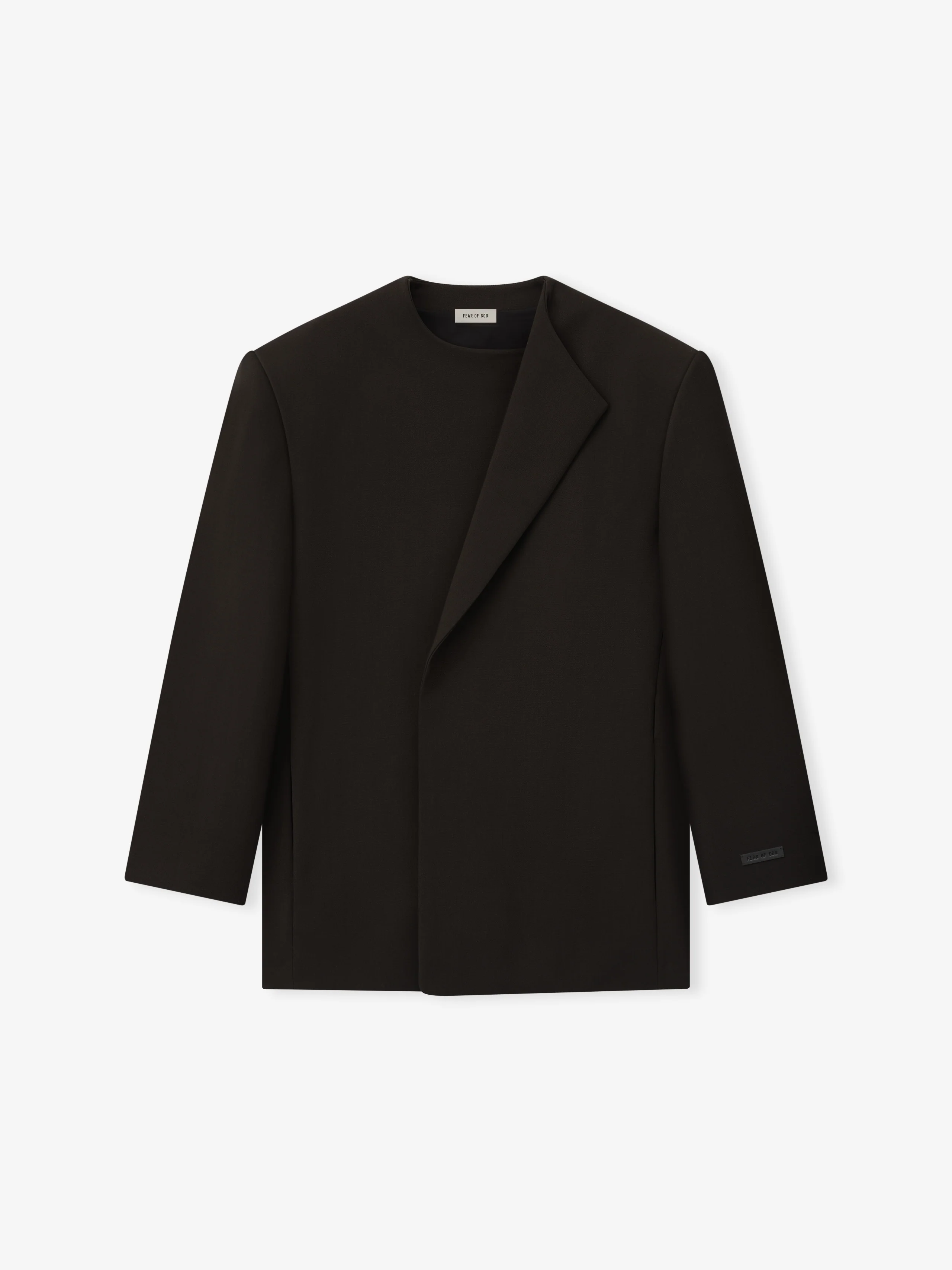 Double Weave Wool Crewneck Jacket - Image 5