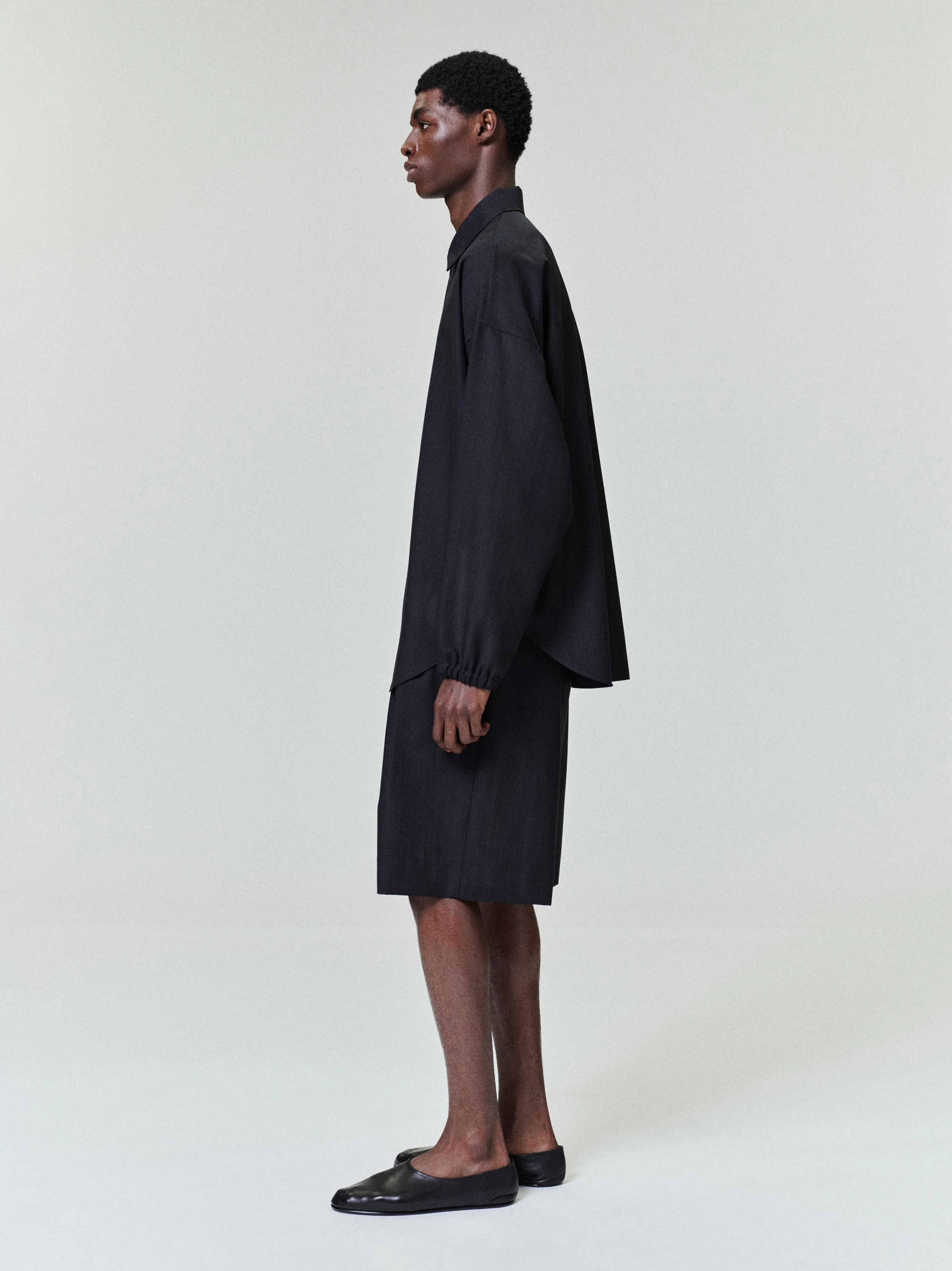 Striped Wool Elastic Cuff Shirt - Image 2
