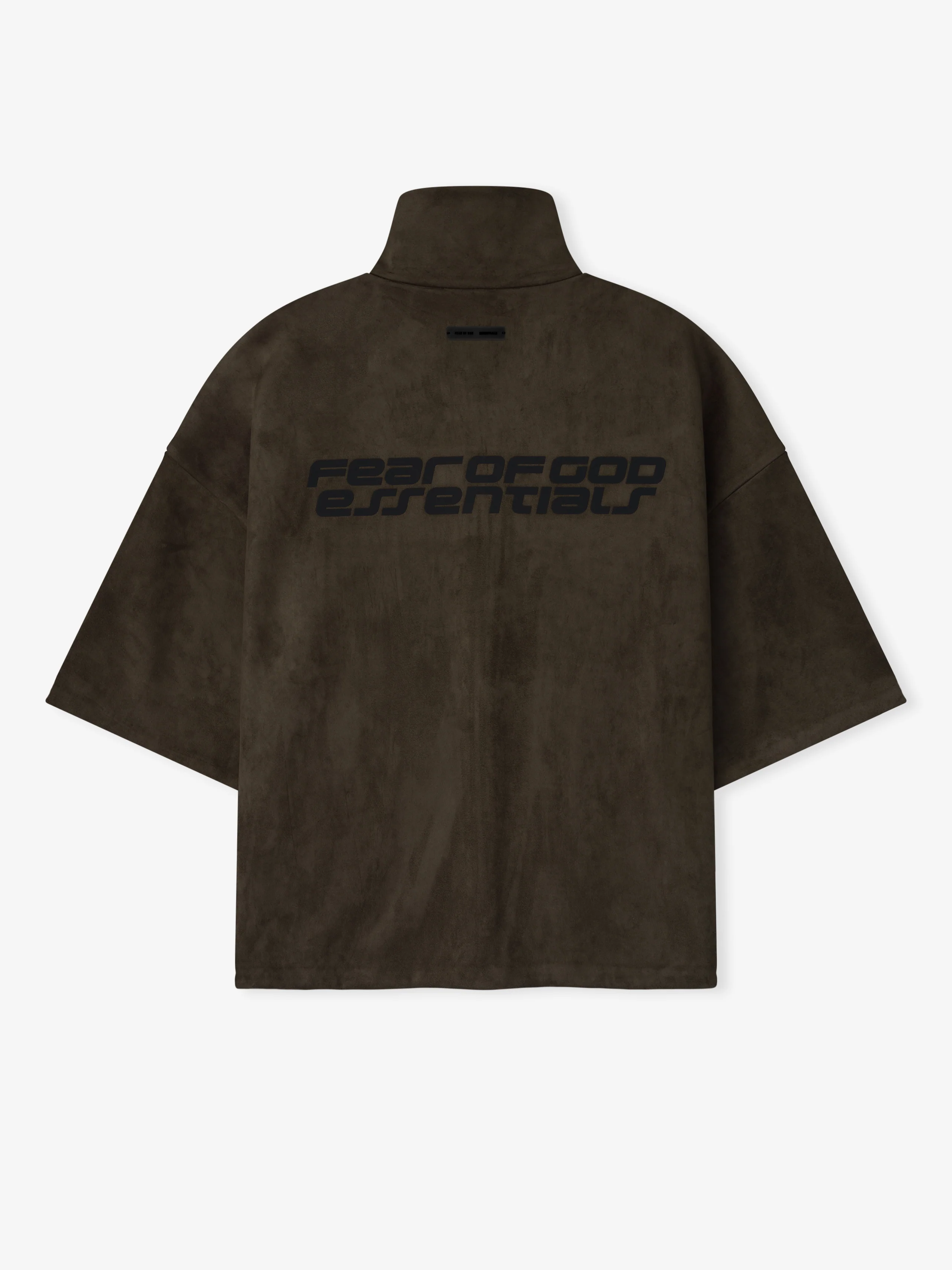 Suede Fleece High Neck 3/4 Sleeve Jacket - Image 6