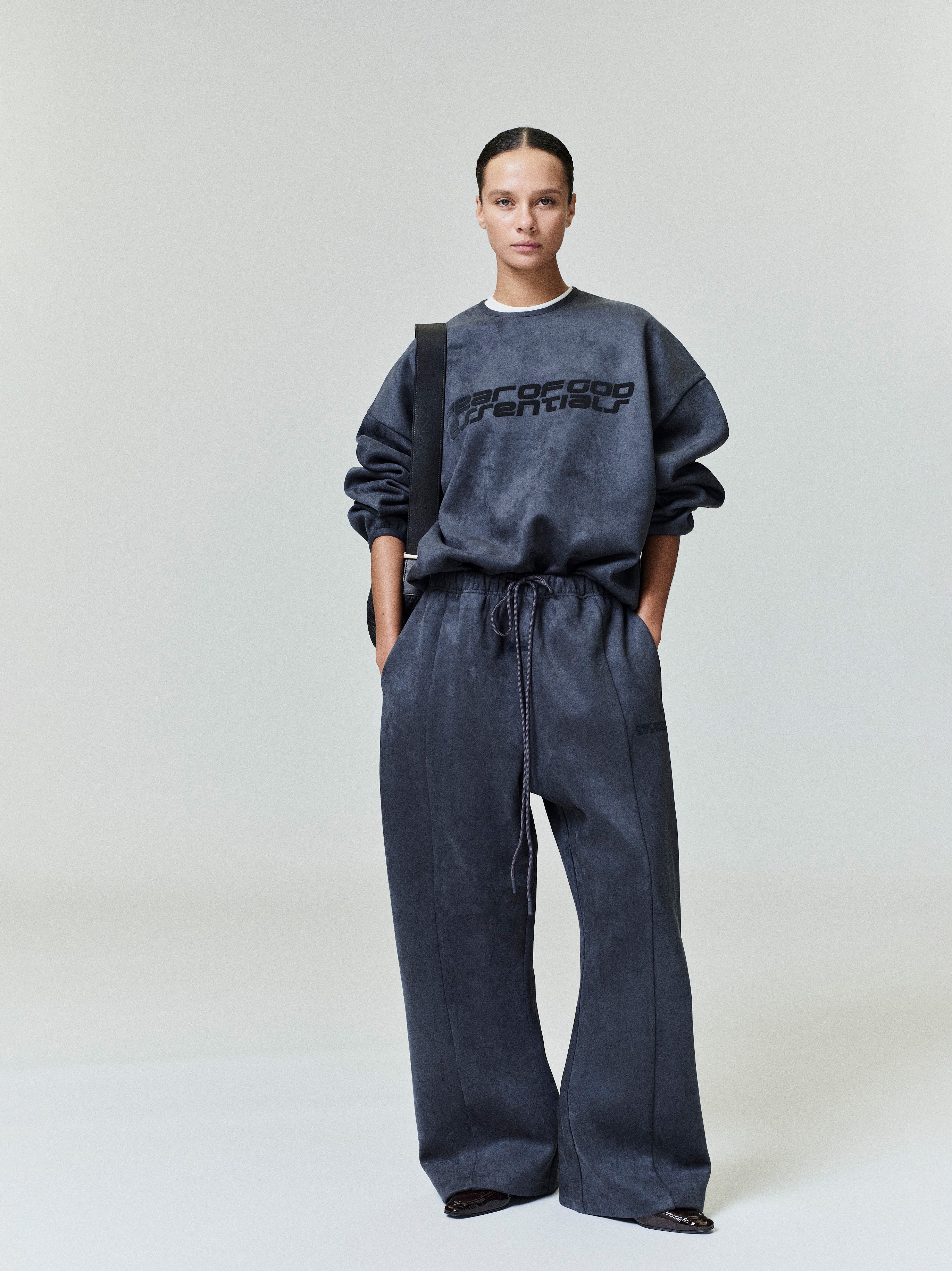 Suede Fleece Modern Crewneck Sweatshirt - Image 2