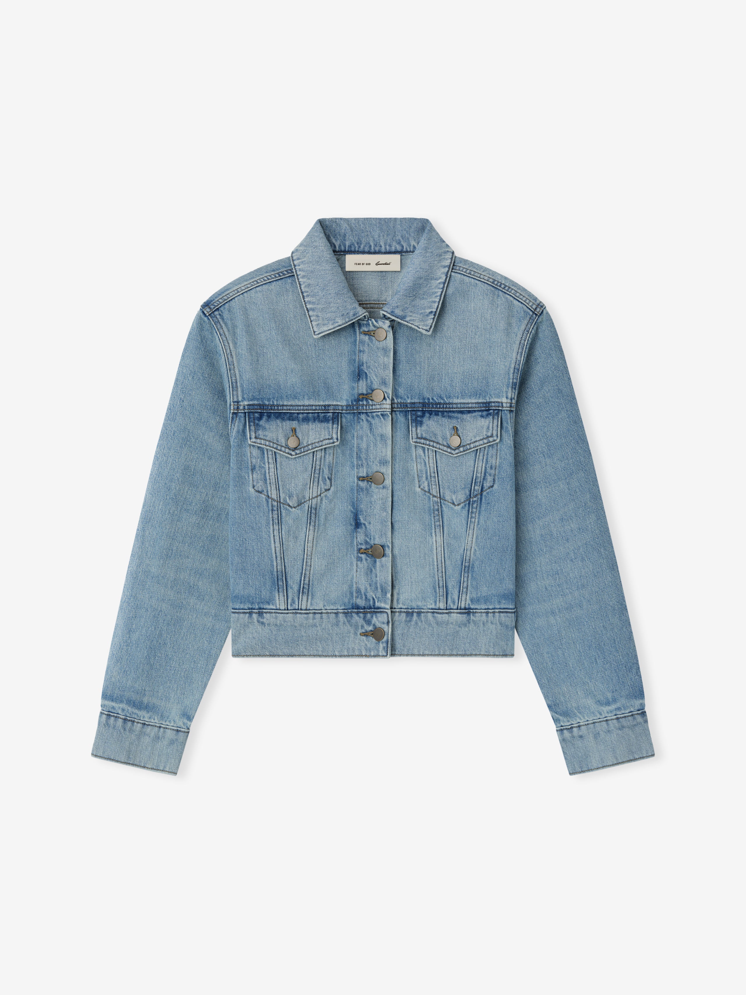 Womens Denim Trucker Jacket - Image 3