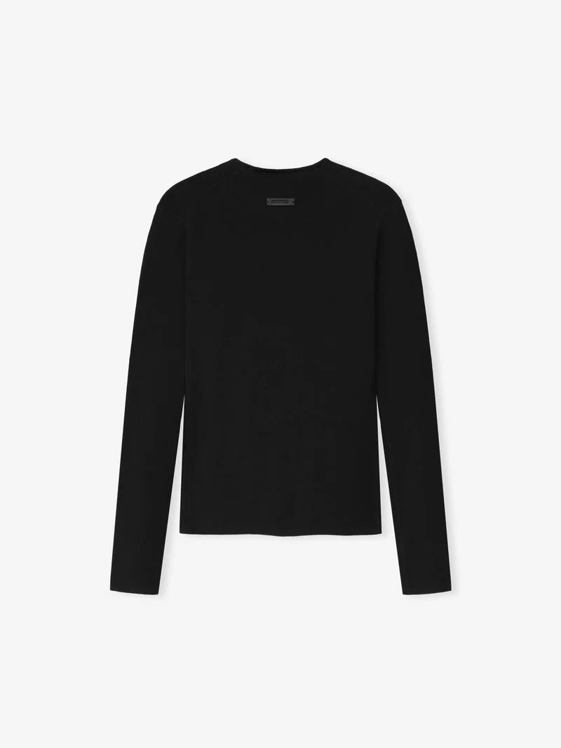 Womens Rib Long Sleeve Top - Image 2