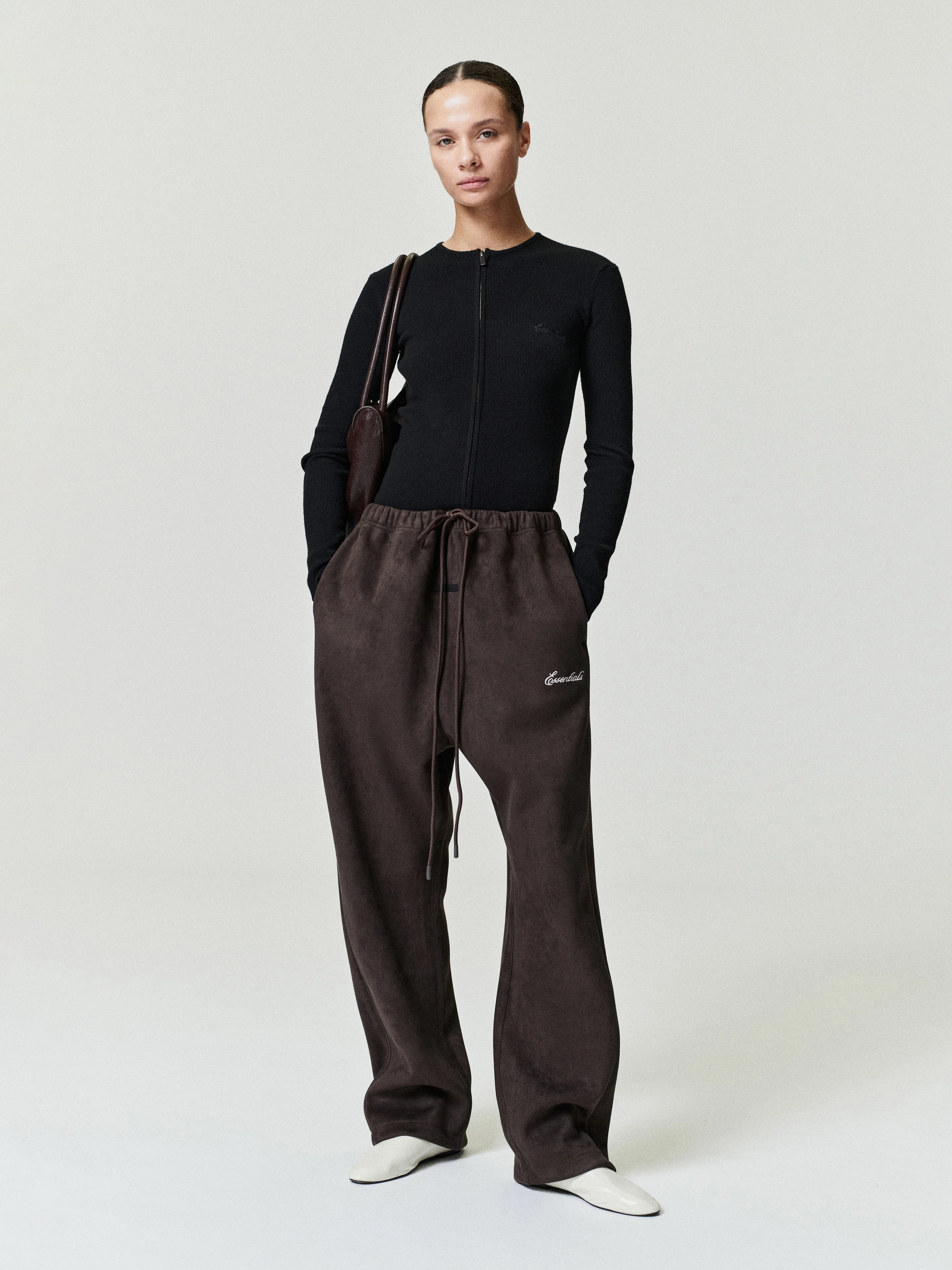 Womens Signature Rib Knit Fitted Long Sleeve Zip Up Tee - Image 5