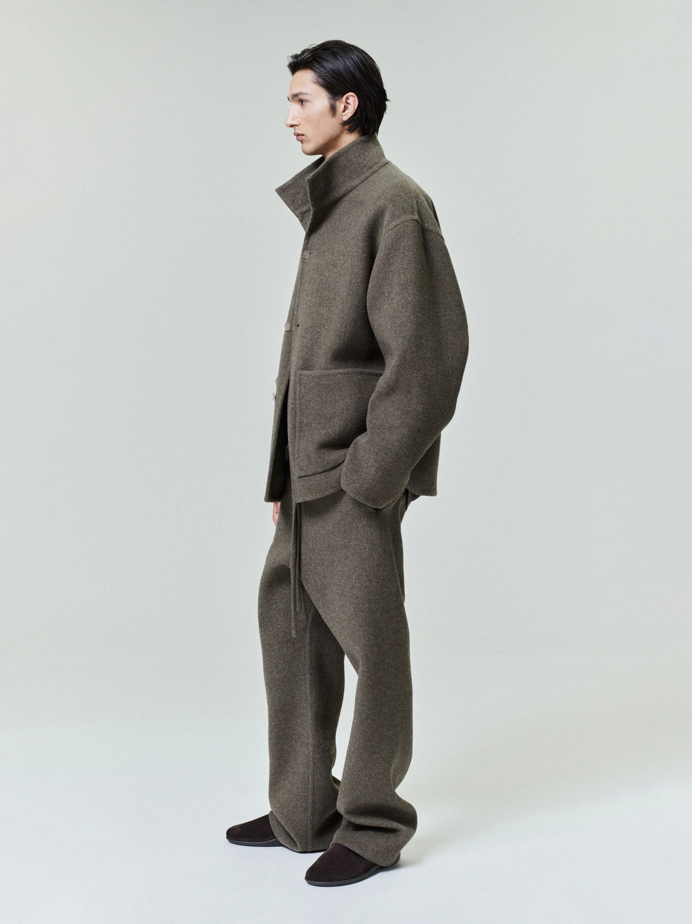 Double Face Wool Cashmere Flared Pants - Image 2