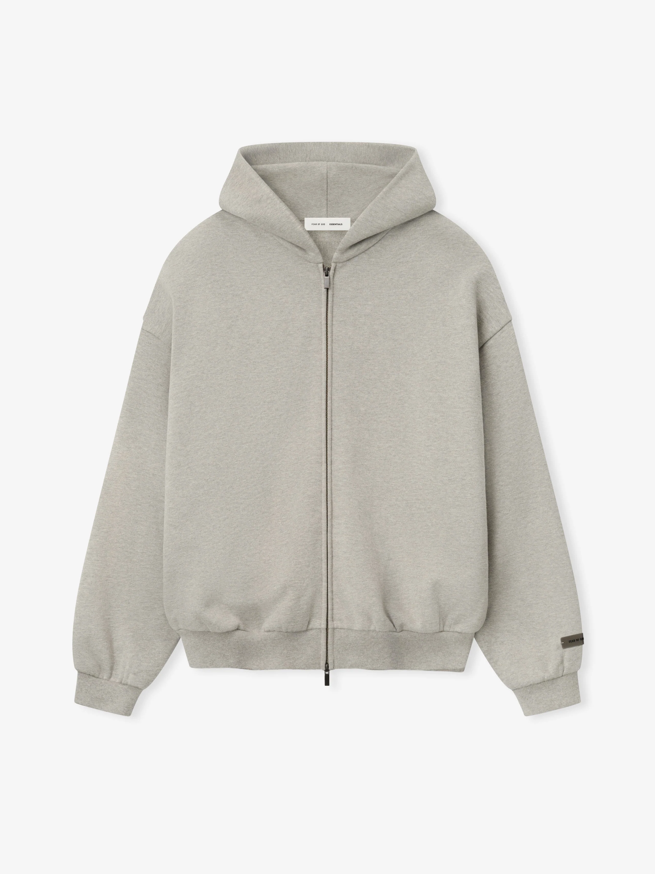 Embossed 90s Fit Fleece Zip-Up Hoodie - Image 4