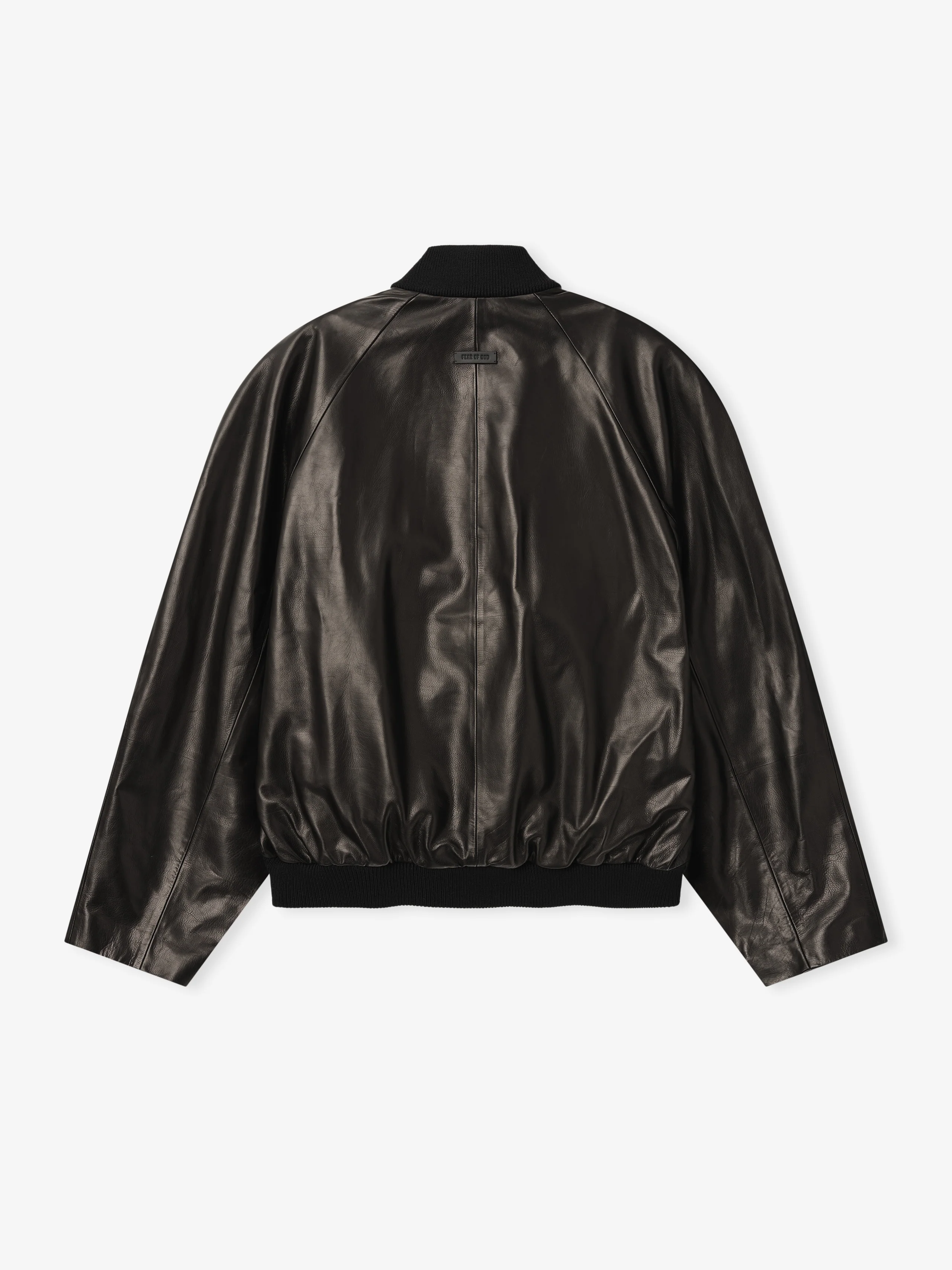 Leather Raglan Bomber Jacket - Image 6