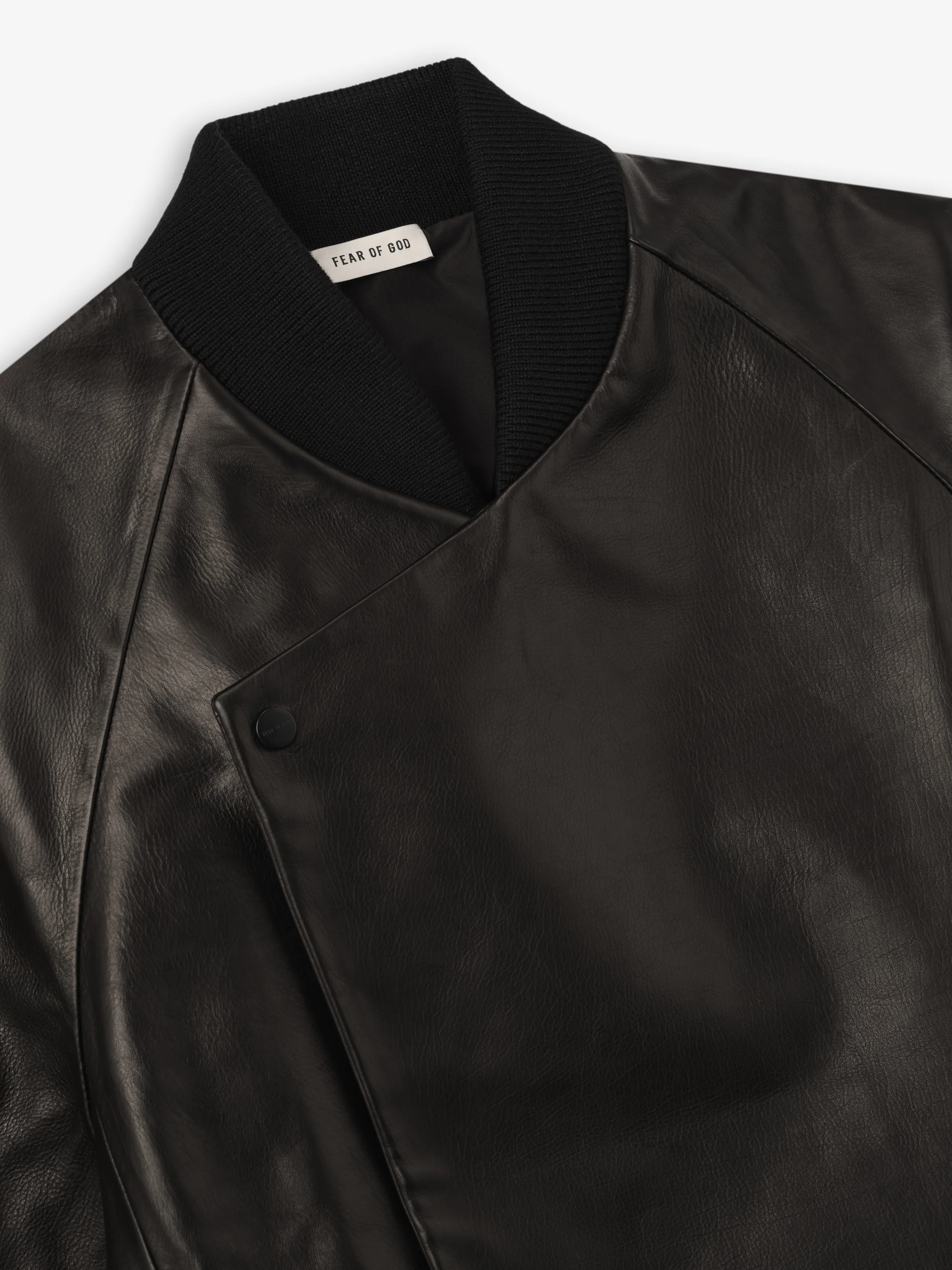Leather Raglan Bomber Jacket - Image 7