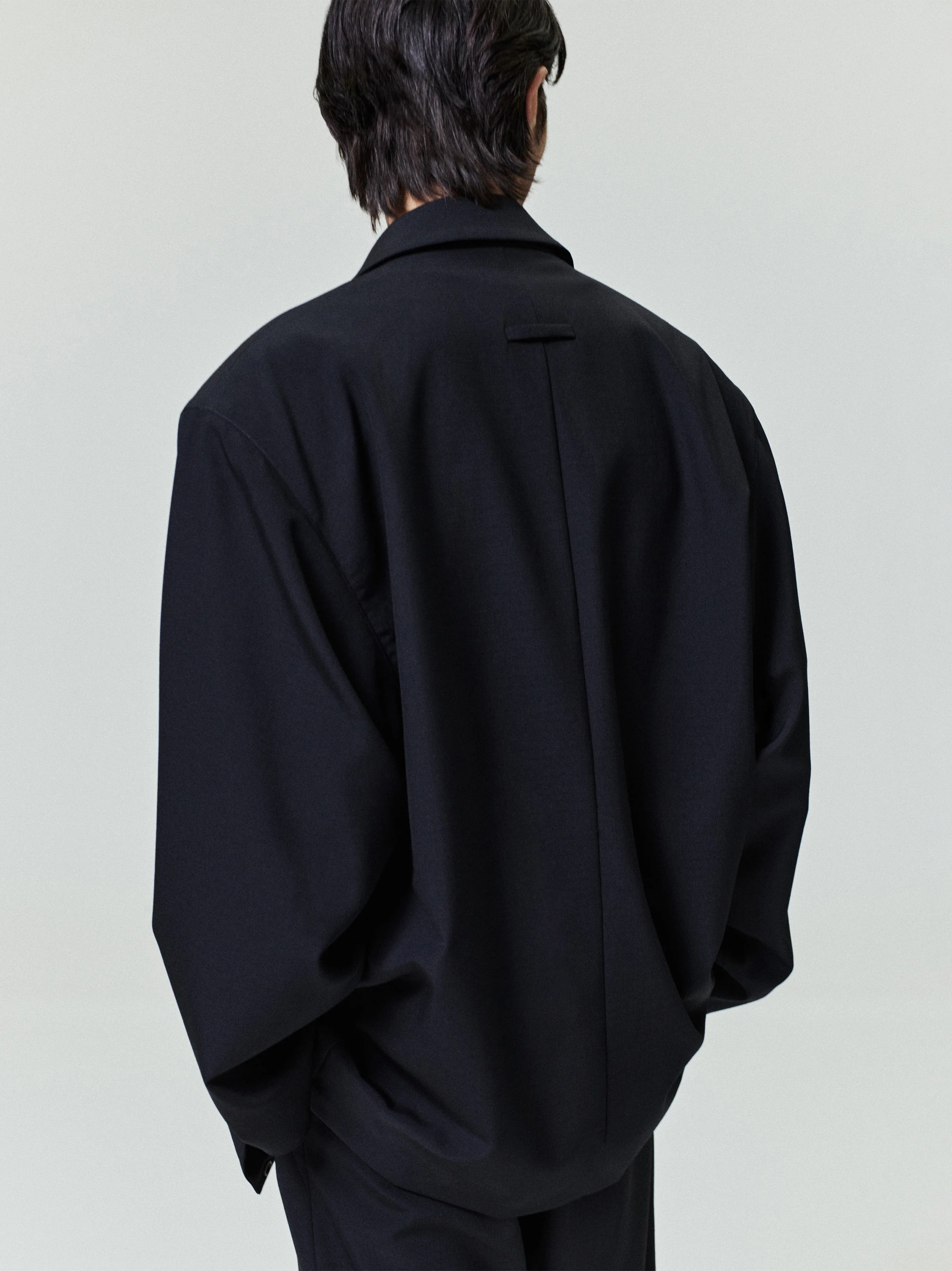 Wool Ripstop Relaxed Long Jacket - Image 4