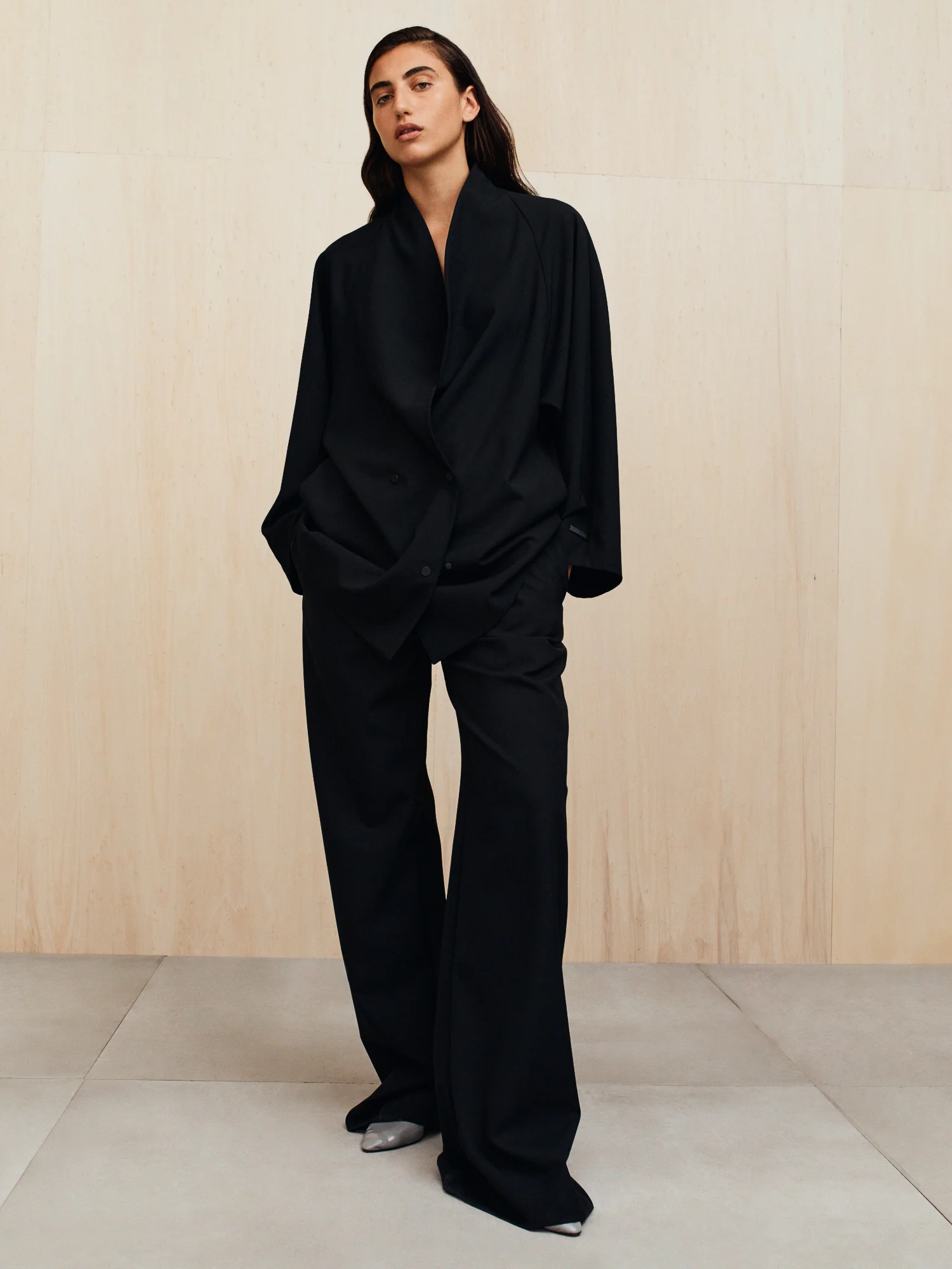Womens Wool Ripstop Shawl Collar Jacket - Image 7