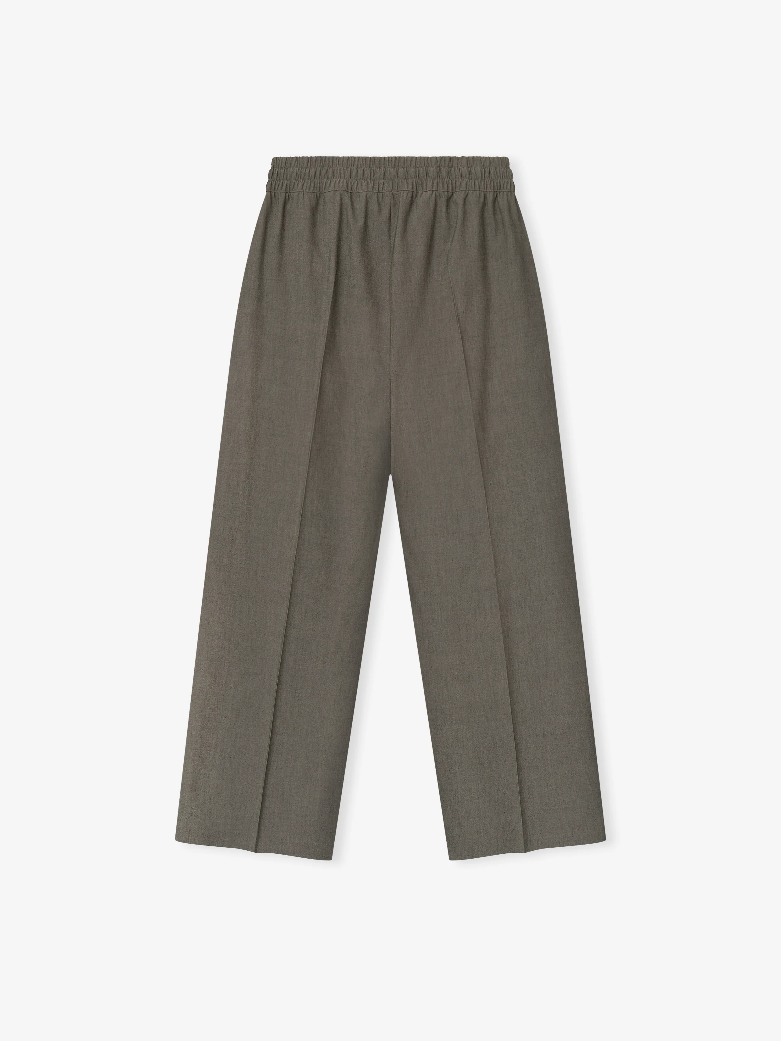 Cotton Wool Oxford Wide Leg Drawstring Pants - Image 4