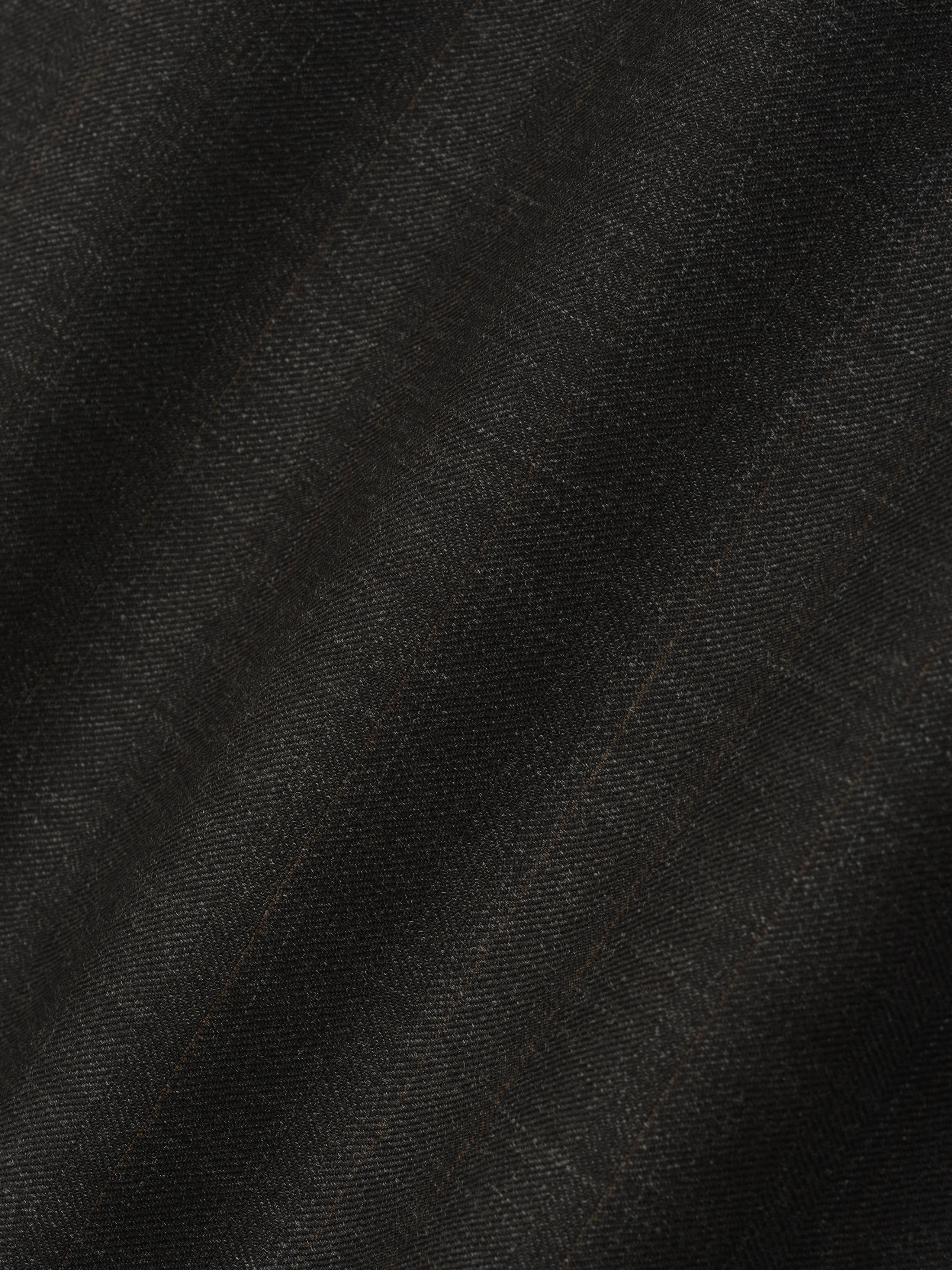 Grey Striped Wool Wide Leg Drawstring Pants - Image 7