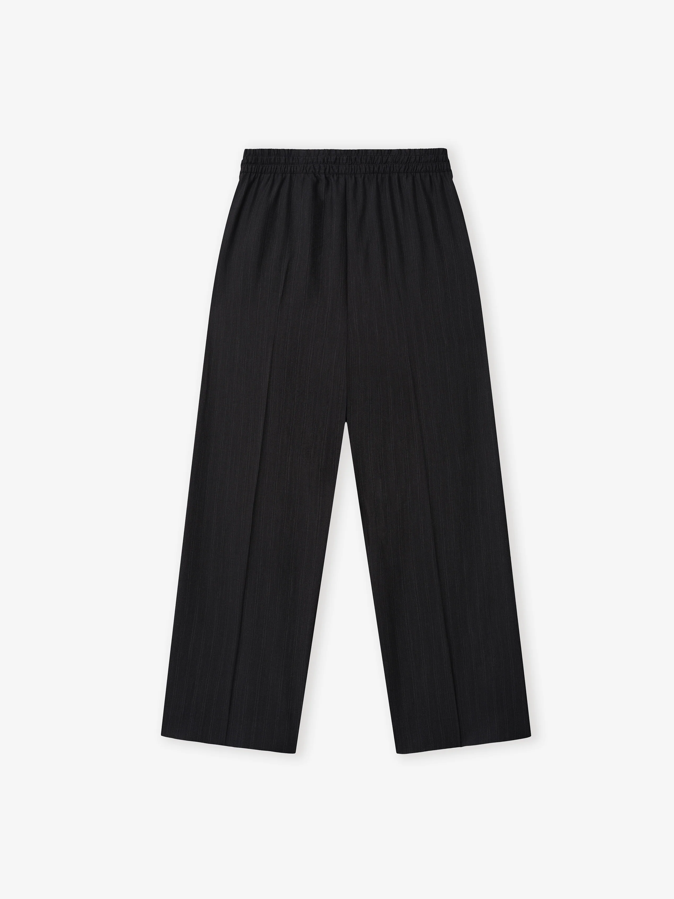 Striped Wool Wide Leg Drawstring Pants - Image 2