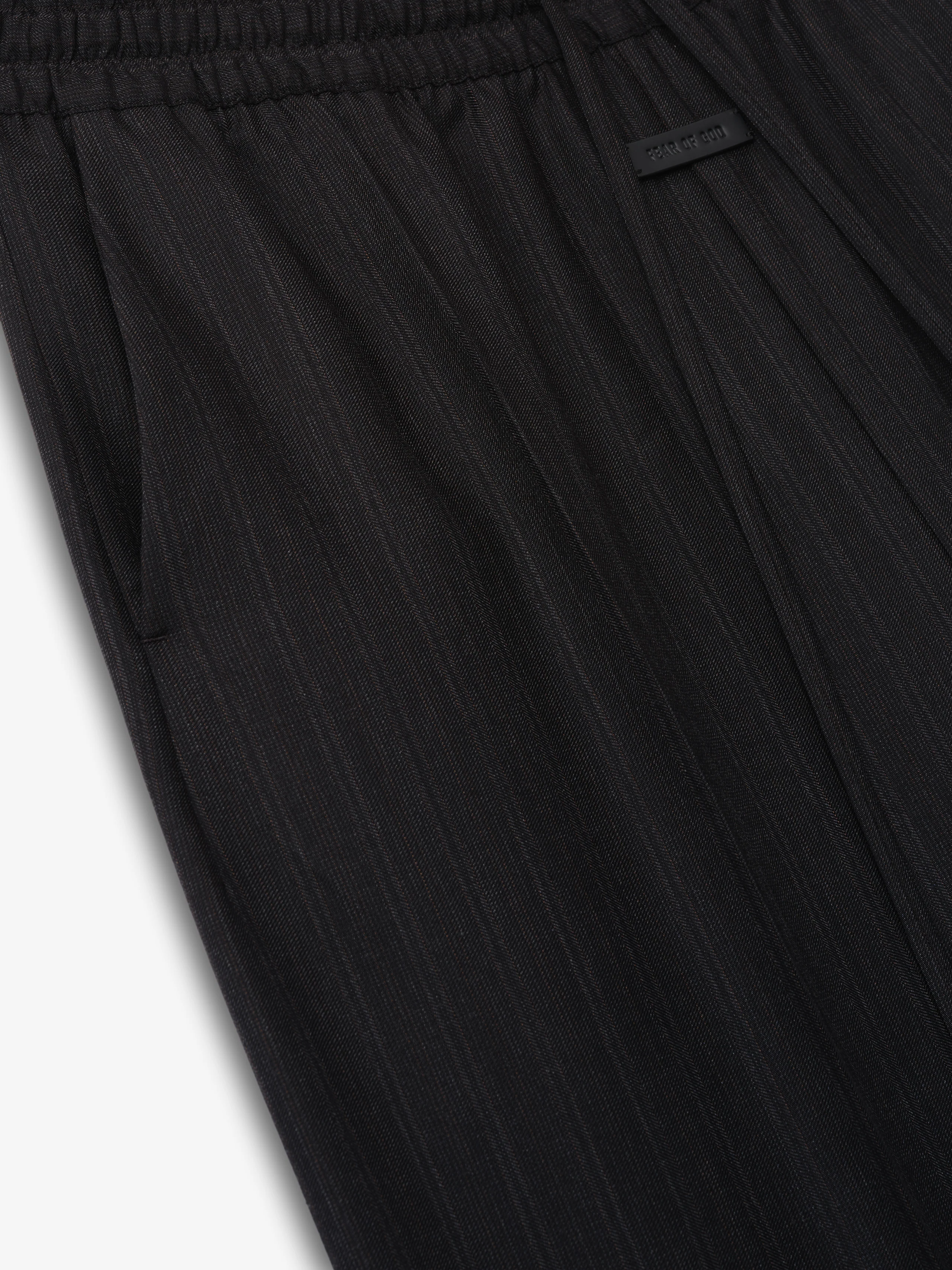 Striped Wool Wide Leg Drawstring Pants - Image 3